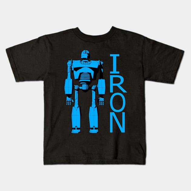 Blue Iron giant Kids T-Shirt by tallbridgeguy